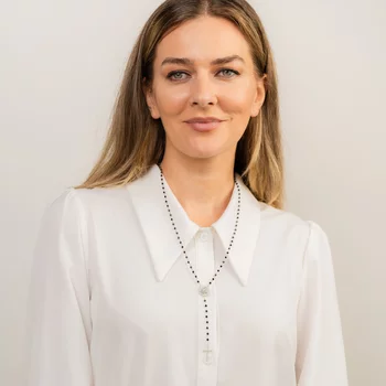 Rózsafüzér Nyaklánc – Szűz Mária Medállal Kereszttel – Ónix Ásványlánc – 925 Sterling Ezüst