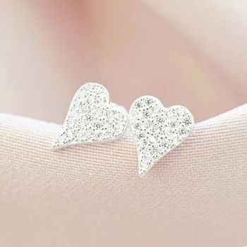 Sparkle Heart Fülbevaló – 925 Cirkónia Kövekkel - 925 Sterling Ezüst