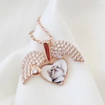 Sparkle Wings Medál – Cirkónia Kristályok és 18K Rozsaszín Aranyozott 925 Sterling Ezüst