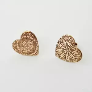 14K Mandala Szív Fülbevaló