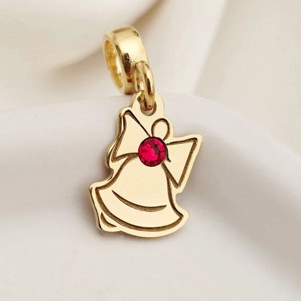 Személyre szabott karácsonyi bűbáj - Csengő - Ezüst 925 18K sárga arannyal bevonva - Swarovski kristály