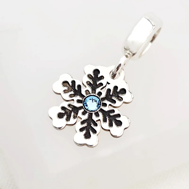 Személyre szabott karácsonyi bűbáj - Hópehely - Ezüst 925 - Swarovski kristály