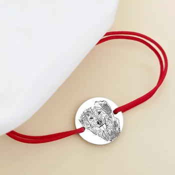Gravírozott Fényképes Karkötő - Mindig Közel - 925 Sterling Ezüst - Állítható Zsinór