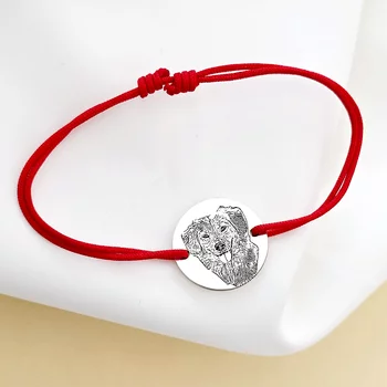 Gravírozott Fényképes Karkötő - Mindig Közel - 925 Sterling Ezüst - Állítható Zsinór
