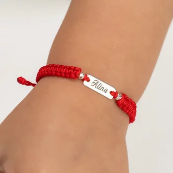 Ezüst Lemez Karkötő makramé zsinórral és 2 ezüst golyóval