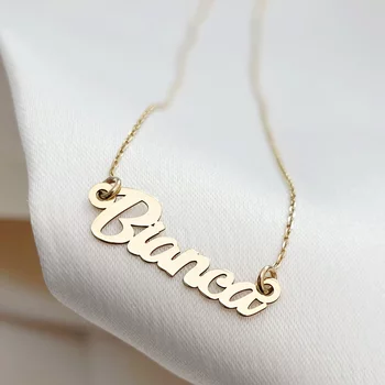 Személyre szabott névlánc - 5-6 betűs - Elegáns betűtípus - 9K Sárga Arany