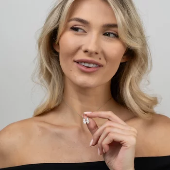 Személyre szabott nyaklánc - A Gyermekkor Rezgései - Kislány és Kisfiú Medál Természetes Gyémántokkal - 925-ös Ezüst