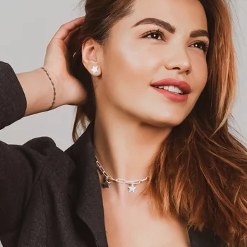 Ezüst Csillagelemek Nyaklánc