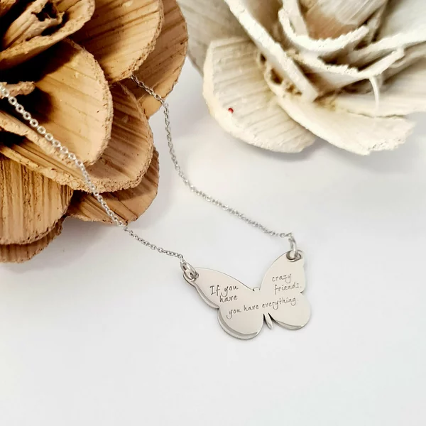 14K Fehér Arany Pillangó Nyaklánc