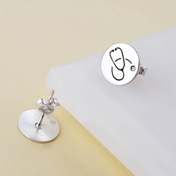 Sztetoszkóp Fülbevaló - 925 Sterling Ezüst  - Stekkeres