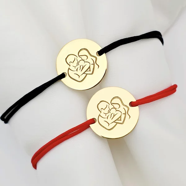 Szülők Ajándéka Karkötő Szett - Sterling Ezüst Érme - Állítható Zsinórral