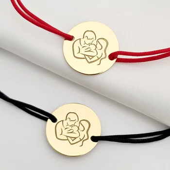 Szülők Ajándéka Karkötő Szett - Sterling Ezüst Érme - Állítható Zsinórral