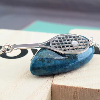 Teniszütő Nyaklánc - 925 Sterling Ezüst - Swarovski Kristály - Körkapocs