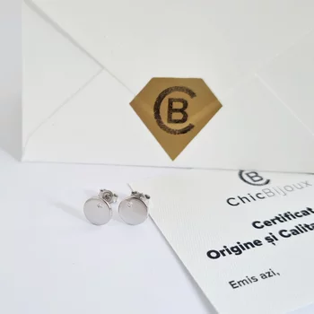 14K Érme Fülbevaló Gyémánttal A