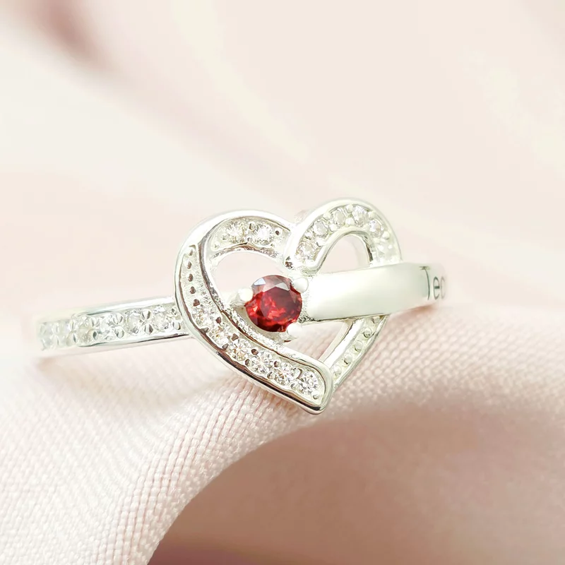 Un Amore gyűrű – 1 Névvel és Cirkónia kristályokkal – 925 Sterling Ezüst