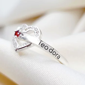 Un Amore gyűrű – 1 Névvel és Cirkónia kristályokkal – 925 Sterling Ezüst