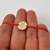 Bratara 2 surori / prietene - banut 12 mm - Aur Galben 14K - snur reglabil