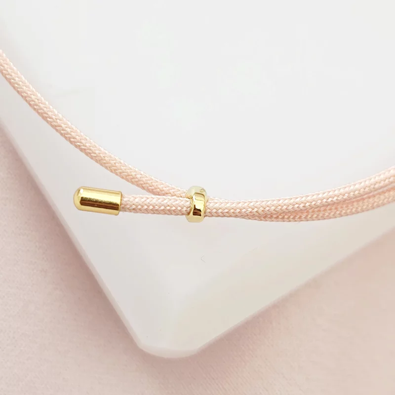 Brățara Aripi de Catifea -  cu Fluture și Șnur roz Gros - Argint 925 placat cu Aur Galben 18K picture - 3