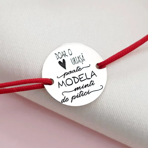 Bratara banut - Educatoare/Invatatoare - Argint 925 - snur reglabil