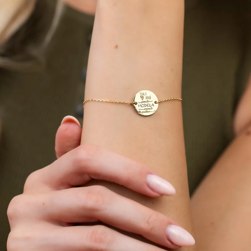 Bratara banut - Educatoare/Invatatoare - cu lantisor - Argint 925 placat cu Aur Galben 18K picture - 2