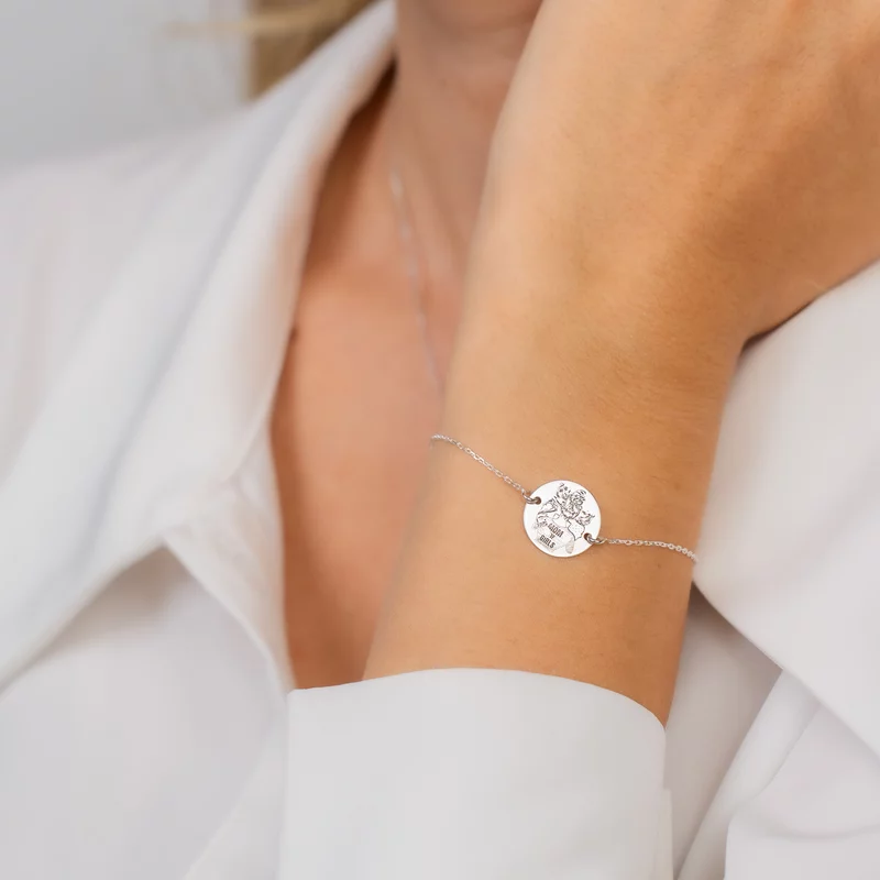 Bratara personalizata cu lantisor - Mom of Girls - Banut 15 mm - Argint 925 picture - 2