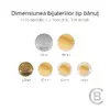 Bratara banut - Surori mereu - Aur Galben 14k - 15 mm diametru - snur reglabil