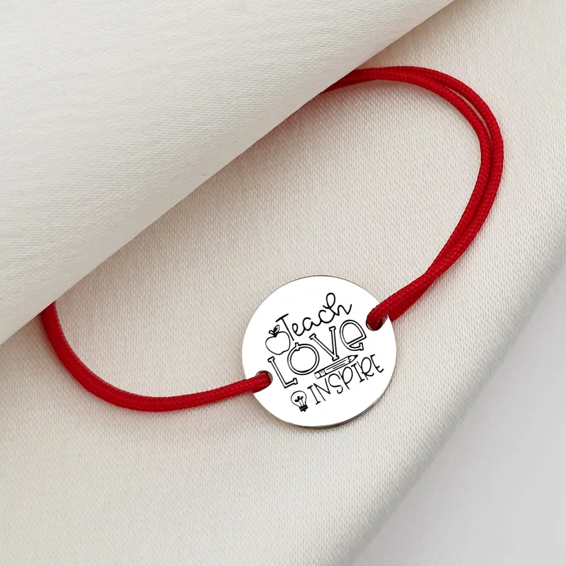 Bratara banut - Teach Love Inspire - Argint 925 - snur reglabil picture - 2