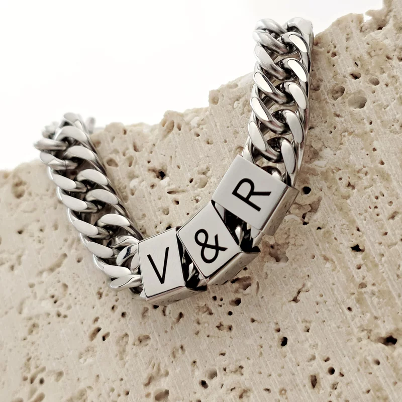 Bratara barbateasca Forta - Lant gros & Elemente personalizate - Otel Inoxidabil 316L picture - 2