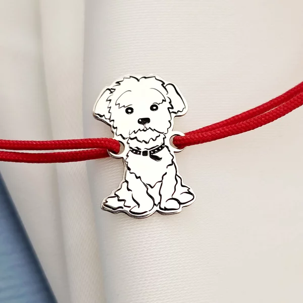 Bratara Bichon  - Argint 925, snur reglabil