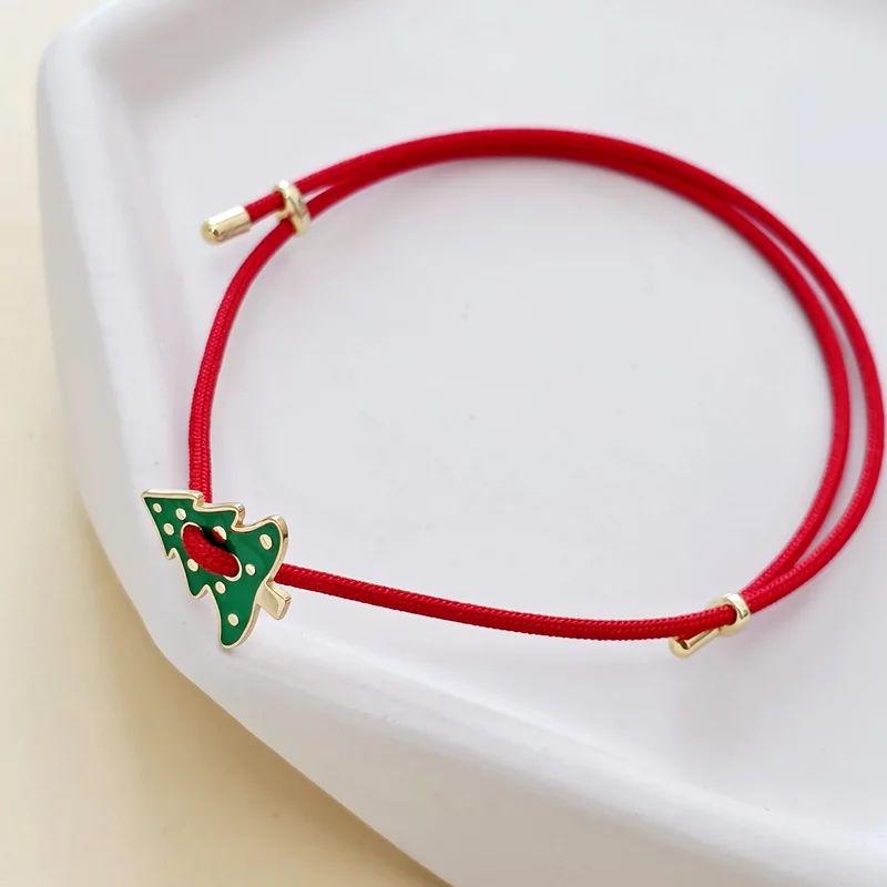 Brățara Bradulet colorat - Șnur rosu Gros - Argint 925 placat cu Aur Galben 18K picture - 2