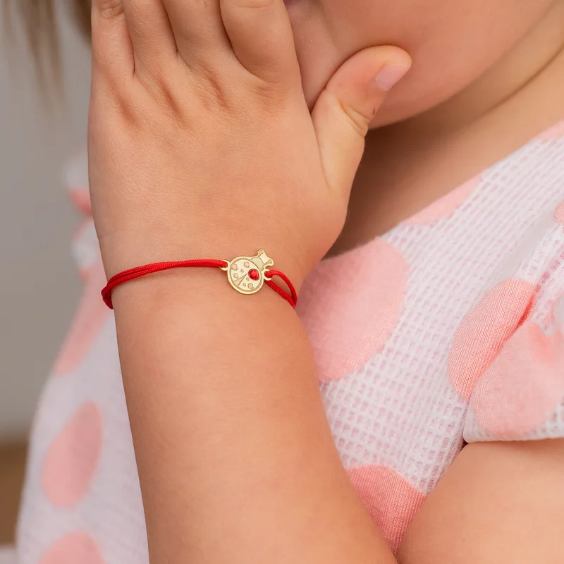 Bratara Buburuza - Argint 925 placat cu Aur Galben 18K - cristal Swarovski - snur reglabil picture - 2