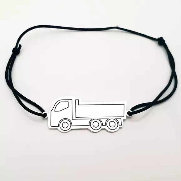 Bratara Camion - Argint 925, snur negru