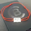 Bratara Carte - Argint 925, snur rosu reglabil