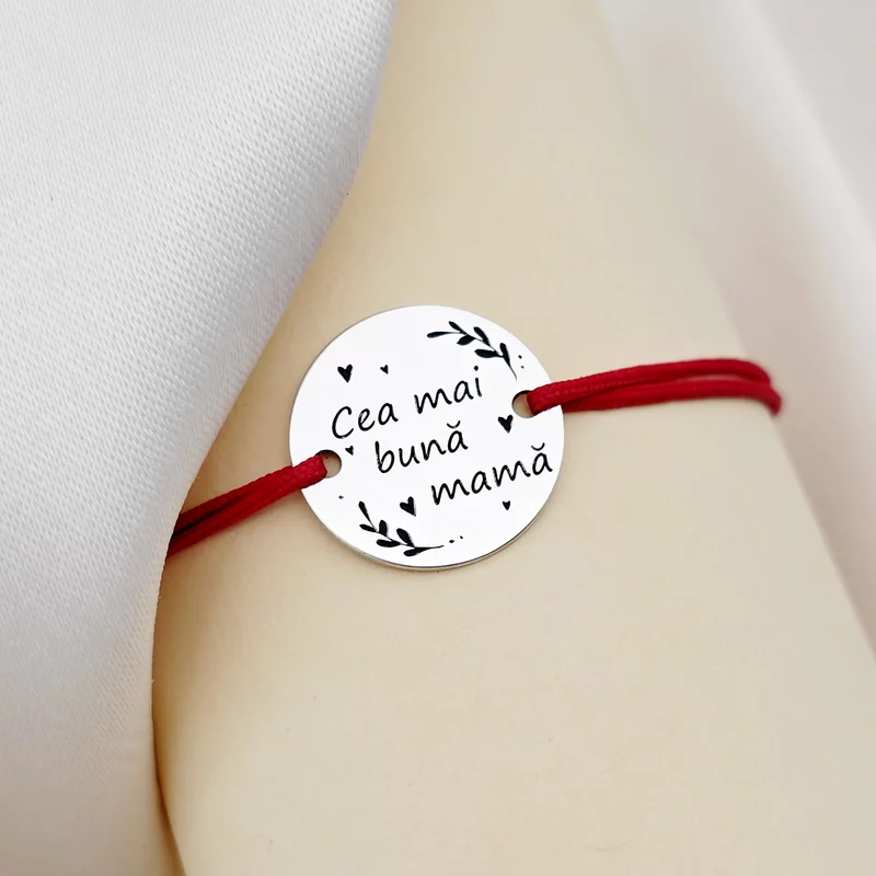 Bratara Cea mai buna mama - Argint 925, snur rosu picture - 2
