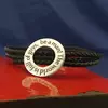 Bratara barbati model Compas cu mesaj personalizat - Argint 925 si Piele