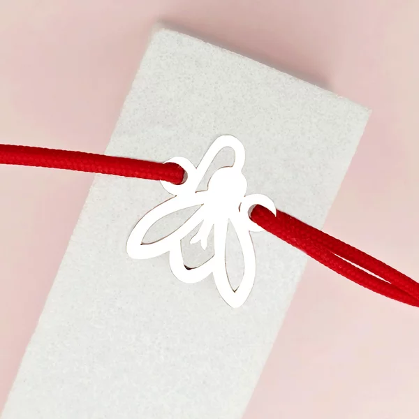 Bratara contur de ghiocel -  Argint 925 - Snur reglabil, diverse culori