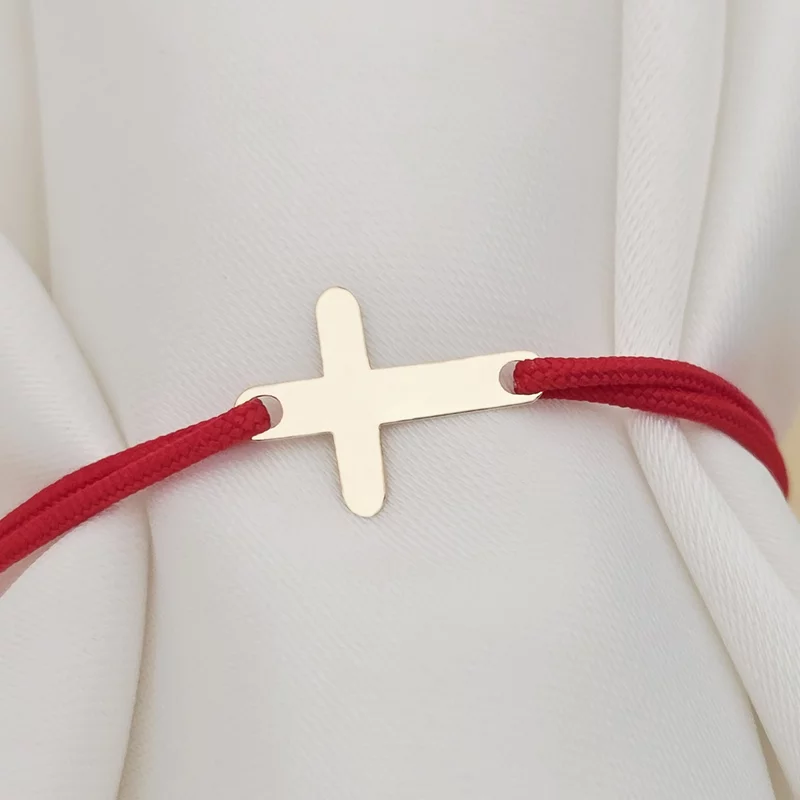 Bratara Cruciulita - Aur Galben 14K - snur reglabil