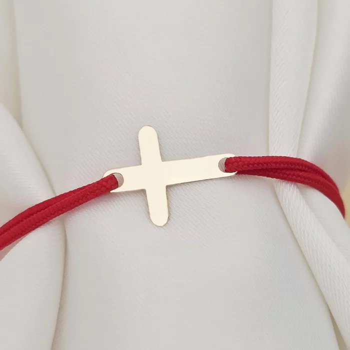 Bratara Cruciulita - Aur Galben 14K - snur reglabil
