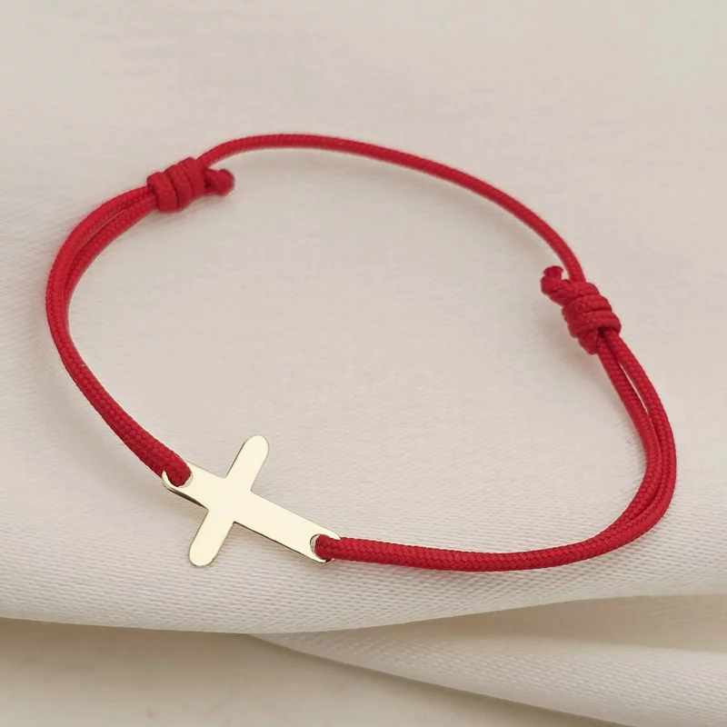 Bratara Cruciulita - Aur Galben 14K - snur reglabil picture - 2