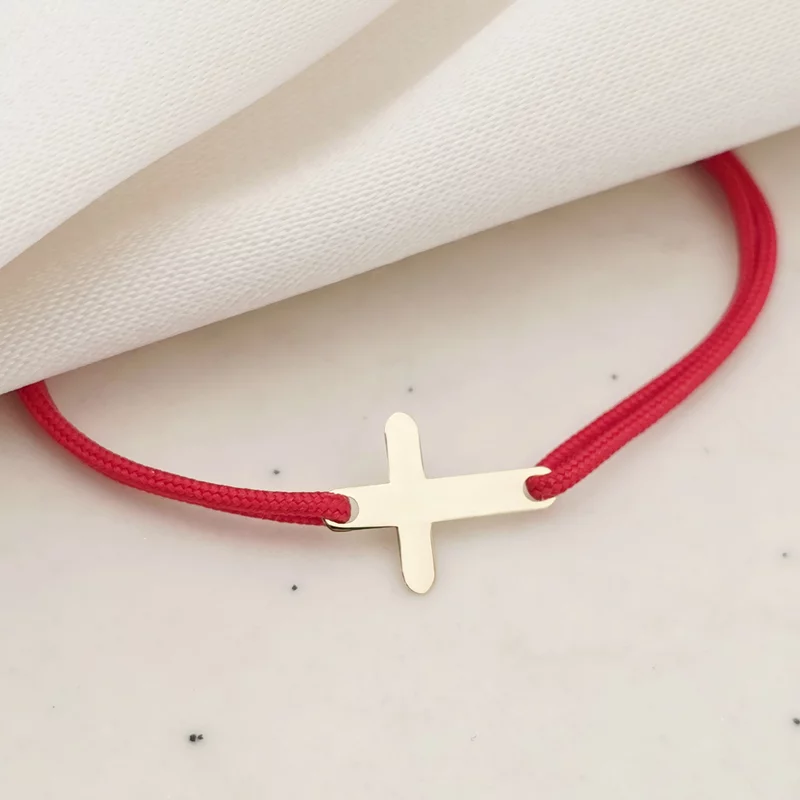 Bratara Cruciulita - Aur Galben 14K - snur reglabil picture - 3