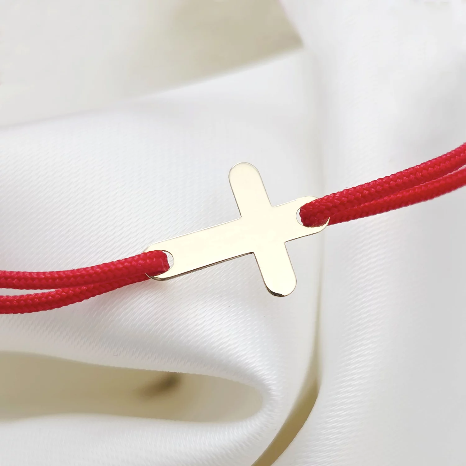 Bratara Cruciulita - Aur Galben 9K - snur reglabil