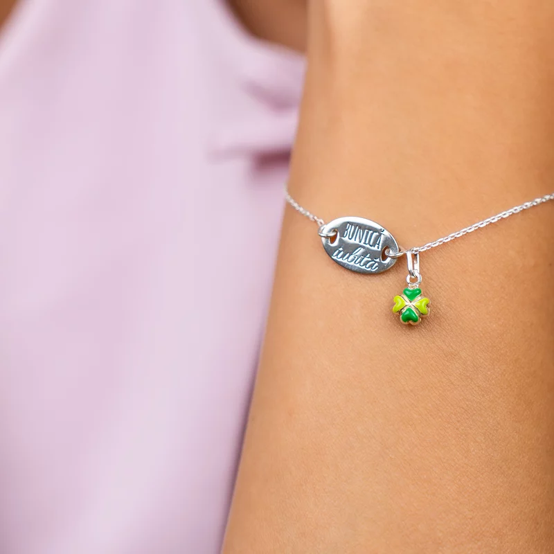 Bratara cu charm la alegere - Femeie iubita - Pandantiv oval cu lantisor - Argint 925 picture - 2