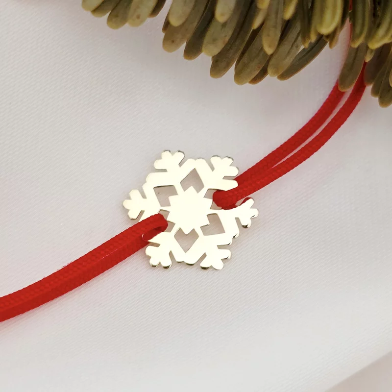 Bratara festiva - Fulg luminos - Aur Galben 9K - Snur reglabil picture - 4