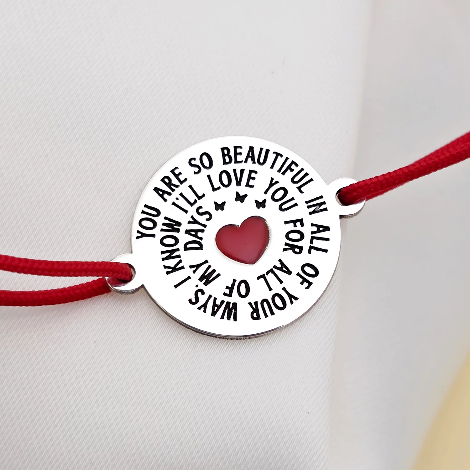 Bratara festiva - So Beautiful - Banut gravat - Argint 925 - Snur reglabil