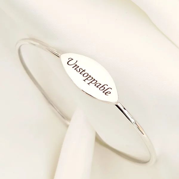 Bratara model fix - Pandantiv oval personalizat - Argint 925