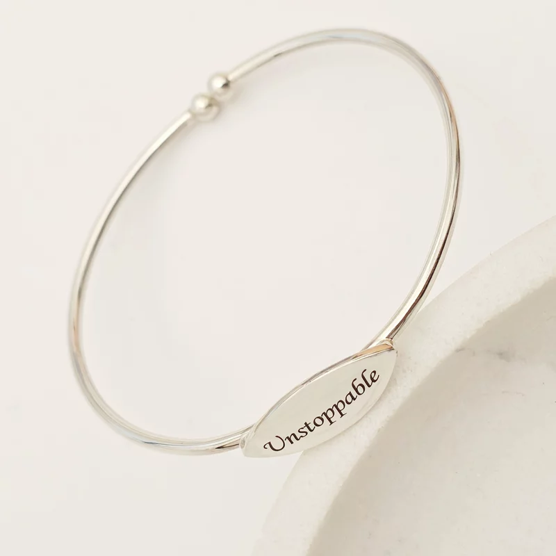 Bratara model fix - Pandantiv oval personalizat - Argint 925 picture - 5