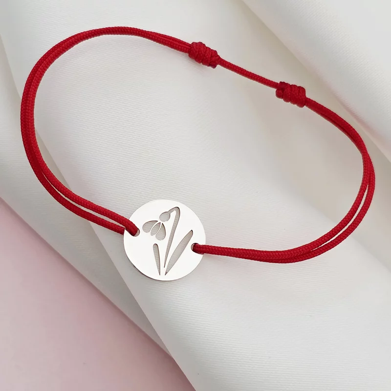 Bratara Fragment de Ghiocel - Argint 925 - Snur reglabil, diverse culori picture - 3