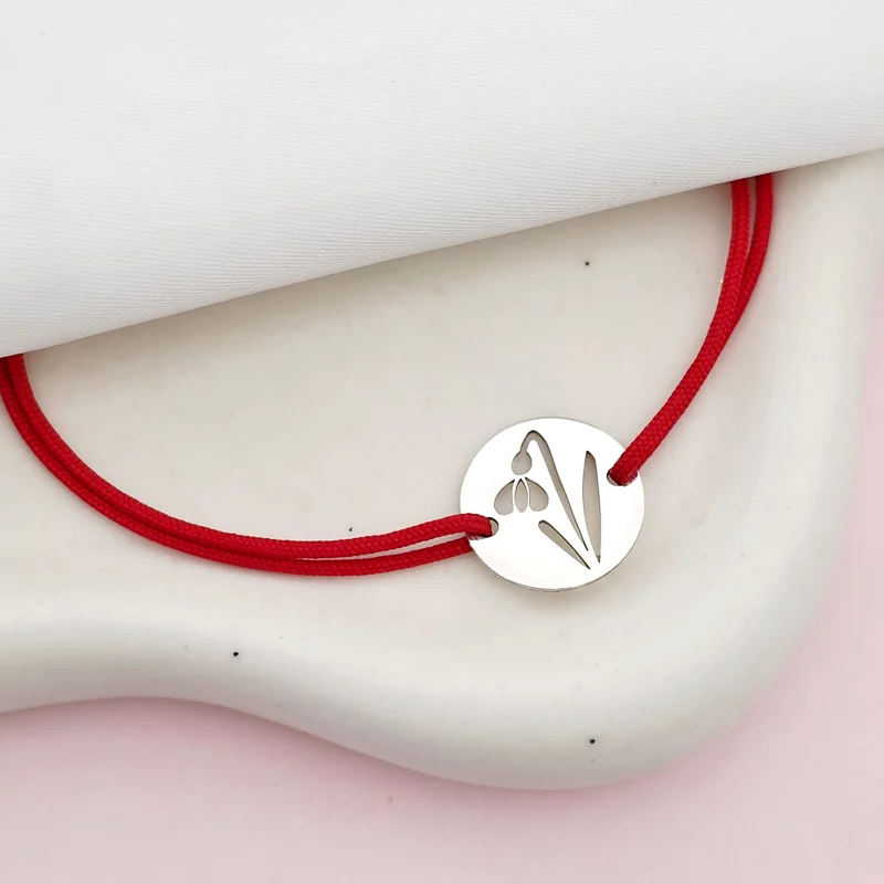 Bratara Fragment de Ghiocel - Argint 925 - Snur reglabil, diverse culori picture - 4