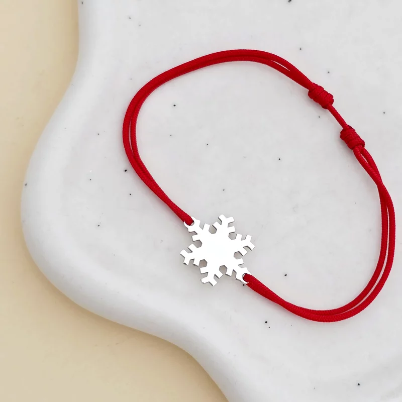 Bratara Craciun - Fulg de nea - Argint 925, snur reglabil diverse culori picture - 2