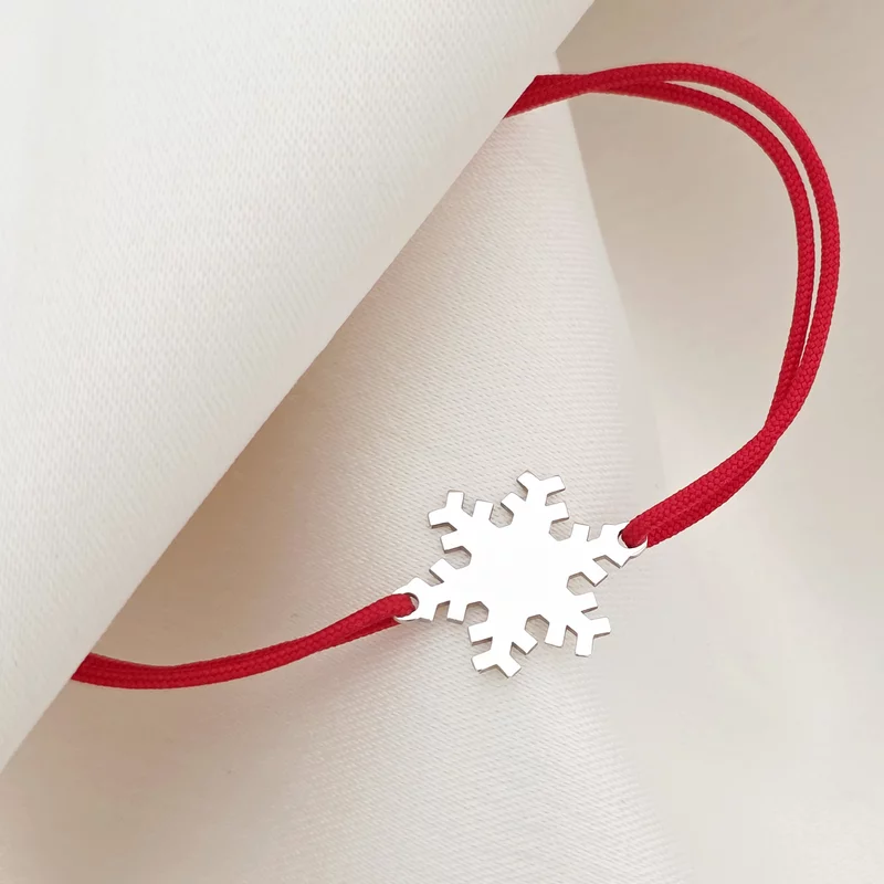 Bratara Craciun - Fulg de nea - Argint 925, snur reglabil diverse culori picture - 3
